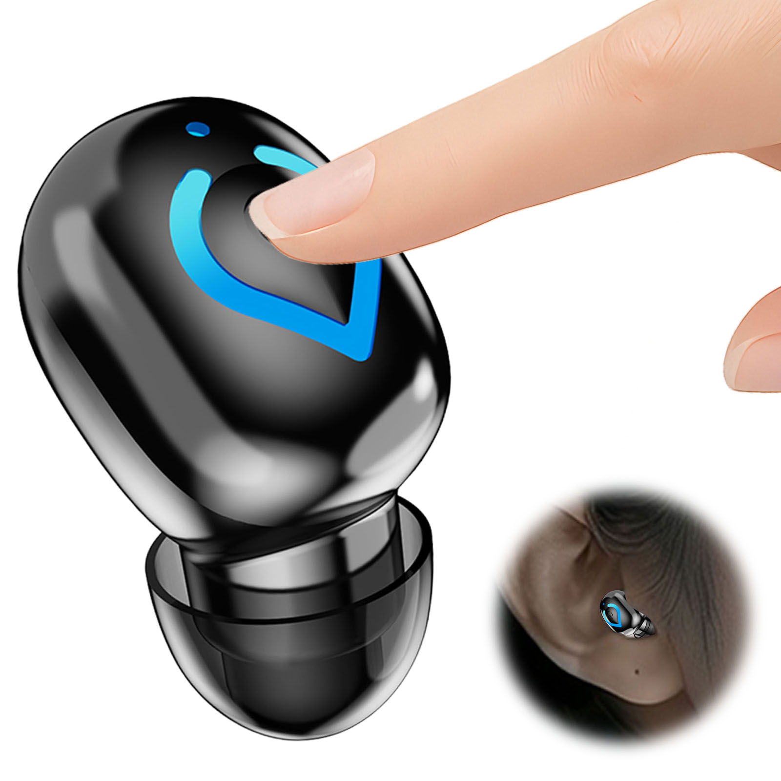 Noise Cancelling Headphone - Wireless Mini Single Earbud ENC Tiny
