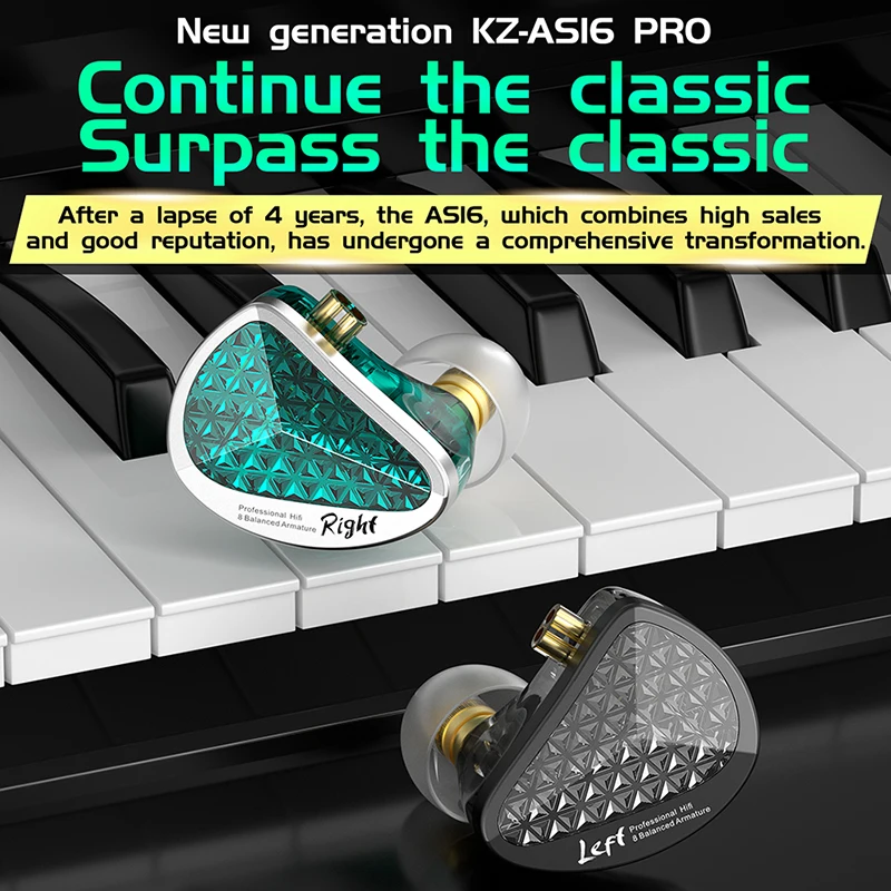 KZ AS16 Pro 16ba wired in-ear  - Noise Cancelling Headphone recension och pris